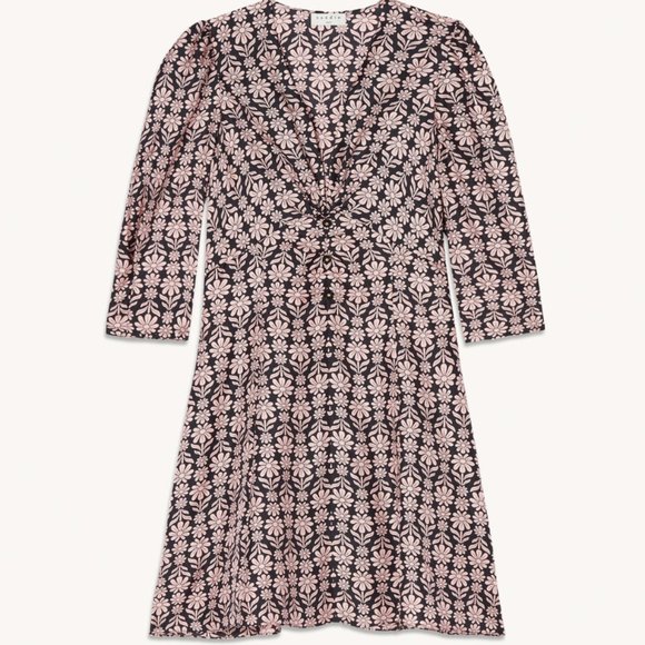 ❤️HOLIDAY SPECIAL❤️ Sandro 100% Silk Pink Floral Mini Dress - Picture 4 of 4